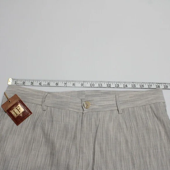 Italo Ferretti NWT Chino / Bermuda Shorts Size XL in Gray Melange Cotton & Linen